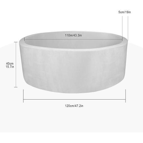 TRENDBOX Extra Large Foam Ball Pit for Toddlers, 47x14 inch Soft Baby Ball Pit with Washable Velvet Cover (Balls not Included)-Grey