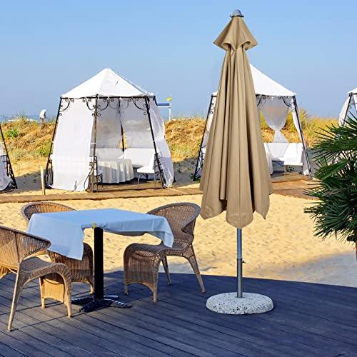 Replacement Umbrella Canopy for 10ft 6 Rib Patio Umbrella Fabric Replacement Outdoor Market Umbrella Top (Canopy Only)(Tan)