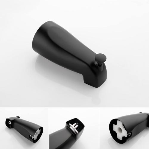 Tub and Shower Faucet Set Complete Dual Shower Head and Handheld 2 in 1 Combo Set Shower System with Tub Spout Tub and Shower Trim Kit Matte Black