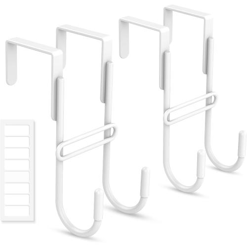 FYY Over the Door Hooks - Heavy Duty Double Hanger,Fits 1.5 in Door, 2 Pack