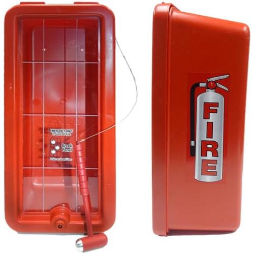 Cato 10551-H Red Plastic Chief Fire Extinguisher Cabinet for 2-1/2 or 5 lb. Extinguisher, with Hammer and Cylinder Lock