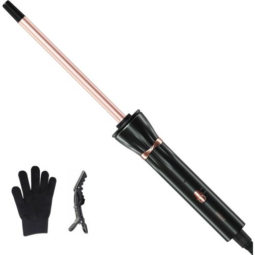 HIRAY 3/8 Inch Curling Iron,9mm Tiny Curling Wand,Ceramic Small Barrel Curling Iron with Adjustable Temperature,Fast Heating,for Short & Long Hair