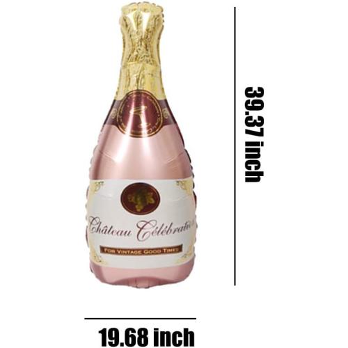 Champagne Bottle Balloons Champagne Glass Balloon Mylar Foil Balloons Birthday Engagement Bachelorette Party Bridal Shower Wedding Celebration Anniversary Decorations 4PCS