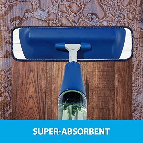 MR. SCRUB 6 Pack Microfiber Cleaning Pads for Bona Mop, Safe for Hardwood and Hard-Surface Floors, Reusable Microfiber Mop Pads for 18 Inch Mop, No Residue, Super-Absorbent, Over 500 Machine Washes