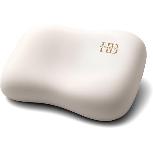 HighBeds Cervical Neck Pillow - Side Sleeper Pillow for Neck Pain Relief, Soft Ergonomic Memory Foam Pillows Ice Silk Zipperless Pillowcase, Eco-Friendly and Durable Material (White)