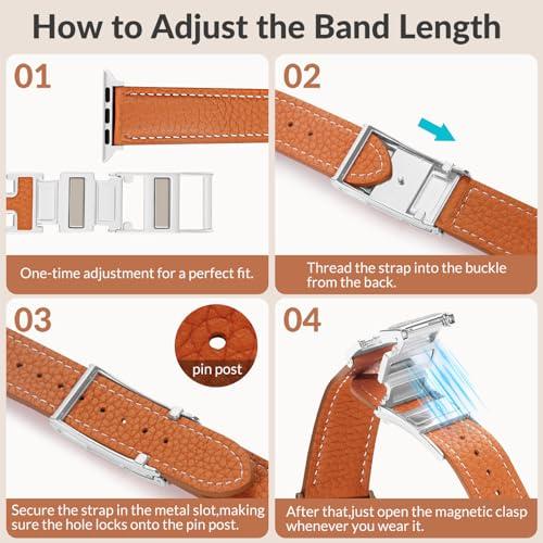 Leather Magnetic Band Compatible with Apple Watch Bands for Women