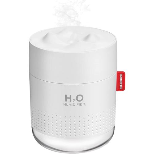Portable Mini Humidifier, 500ml Small Humidifier for Bedroom Travel, White