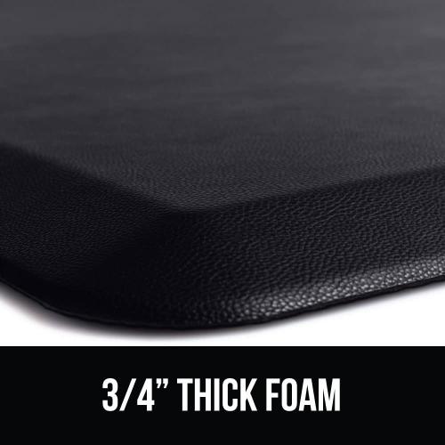 GORILLA GRIP Comfortable Cushioned Kitchen Mats for Floor, Waterproof and Stain Resistant Soft Top, 3/4 Inch Thick Ergonomic Standing Desk Anti Fatigue Mat, Foam Supports Ankles and Feet, 17x24, Black
