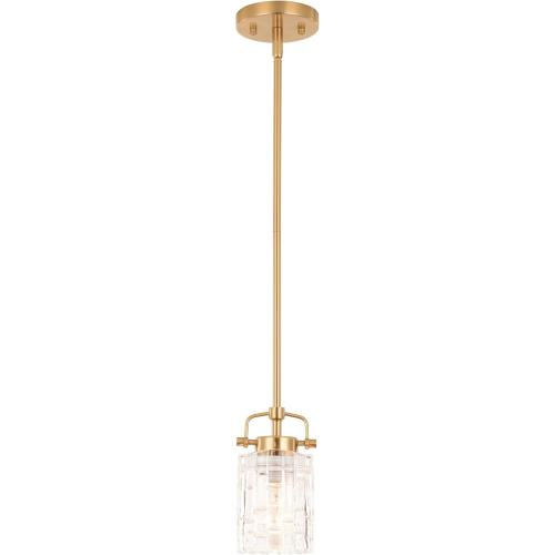 Color brass ALICE HOUSE Mini Modern Pendant Lighting Over Kitchen Island, Brushed Brass Hanging Lamp, Contemporary Farmhouse Glass Pendant Light for Dining Room, Bathroom, ETL Listed, AL2218-P1