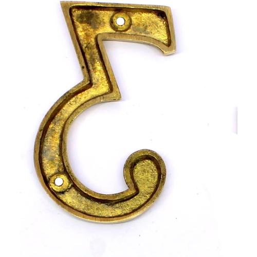 eSplanade 4 Brass House Hotel Door Number Plaque Numeric Numerical Digit 0-9 (3 (Three))