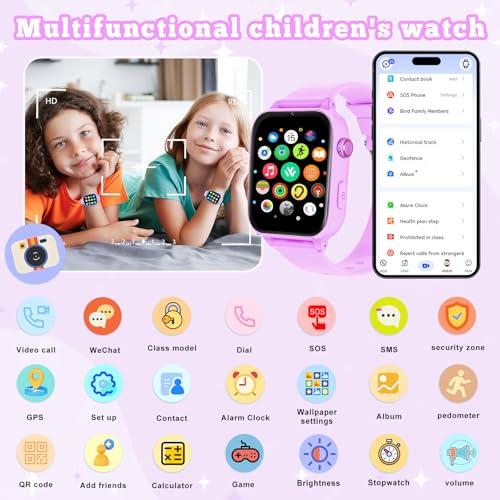 4G Kids Smart Watch for Boys Girls GPS Tracker, Children Watches Phone Call