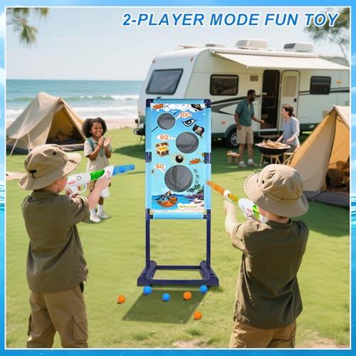 Active Target Game Set for 5 6 7 8 9 10 11 12 Years Old Boys Girls Best Kids Birthday Gift with Moving Shooting Target 2 Foam Blasters and 18 Foam Balls - Compatible with Nerf Blasters