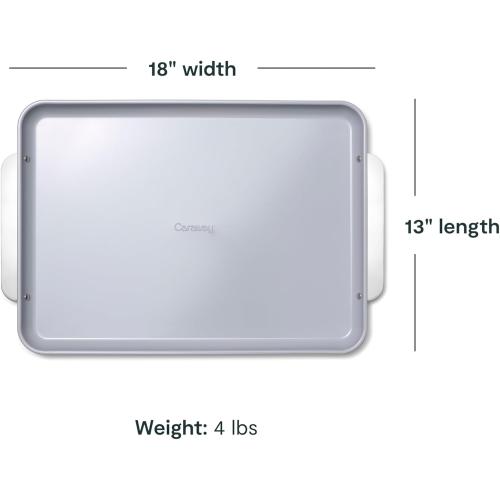 Caraway Non-Stick Ceramic Baking Sheet - Naturally Slick Ceramic Coating - Non-Toxic, PTFE & PFOA Free - Perfect for Baking, Roasting, and More - Large (18 x 13) - Navy‼️light dirt‼️