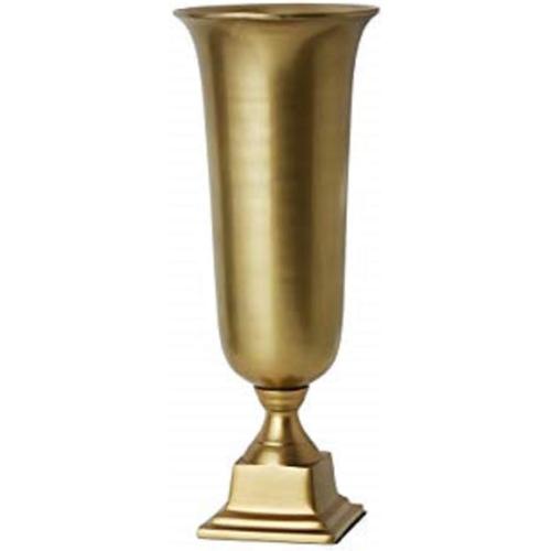 Serene Spaces Living 18-Inch Gold Pedestal Urn - Elegant Tapered Gold Vase for Flowers - Perfect as a Centerpiece for Home Decor, Weddings, Parties, and Events (Large- Pack of 1)
