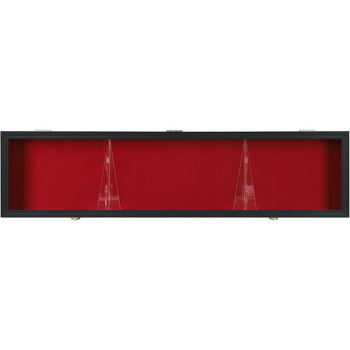 Sword Saber Display Case Cabinet Stand Holder Lightsaber Shadow Box Wall Mount Lockable with 98% UV Protection Red Color Felt (Black)