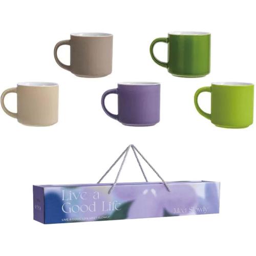 Coffee mugs set of 5,coffee cups ceramic,Small and exquisite cup,5 colors Porcelain Mug for Latte, Hot Tea, Cappuccino, Milk, Cocoa, Microwave & Dishwasher Safe Cups for Men Women Mug Lovers.