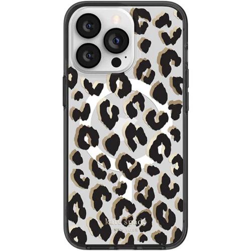 Kate Spade New York Protective Hardshell Case for MagSafe for iPhone 13 Pro - City Leopard Black