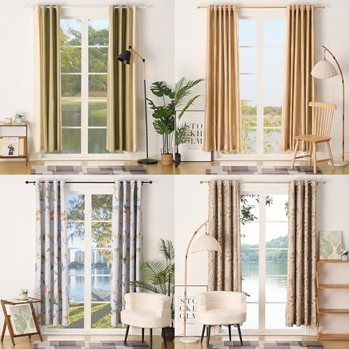 3/4 Standard Decorative Adjustable Curtain Rod,Heavy Duty Curtain Rods Set for Windows,30 To 80 Inch, White