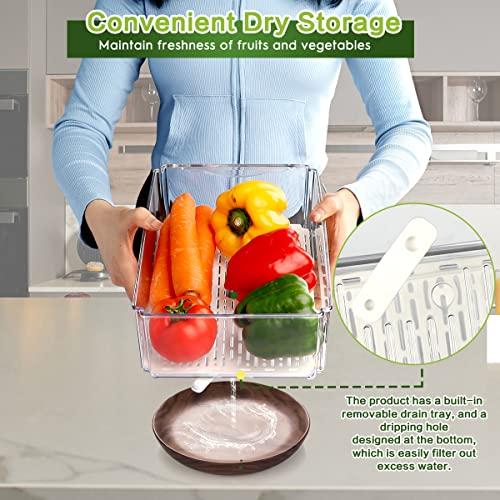 ZIJUND 14 Packs Fridge Organizers and Storage, Refrigerator Organizer Bins