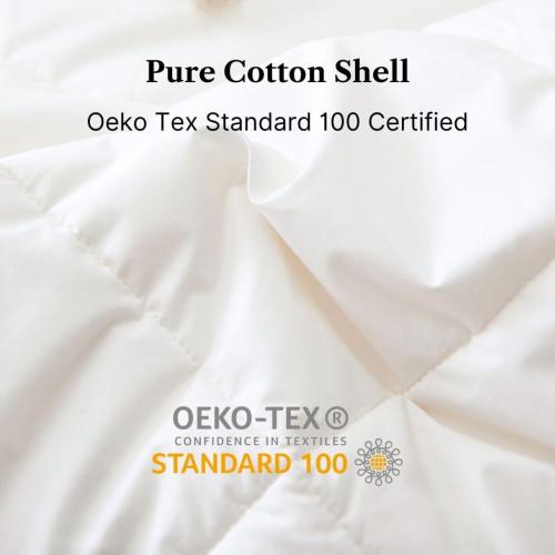 Royal Elite Goose Feather Down Comforter Queen Size-Made in Canada White Goose Feather Duvet Insert-Fluffy Hotel Comforter with Oeko Tex Cotton Shell