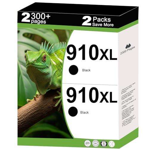 910XL Ink Cartridges Black Replacement for HP 910 XL Compatible for HP910 HP910XL to use with OfficeJet Pro 8020 8025 8028 8030 8035 8010 8015 8018 8022 Printers with V15.4.1 Chip (Black, 2 Packs)