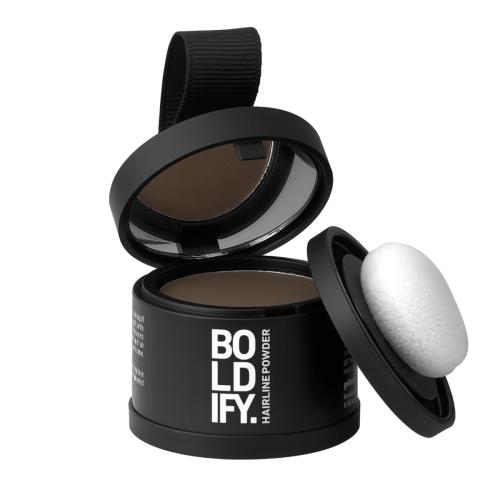 Boldify Hairline Powder, Root Touch Up Hair Color Medium Brown 4g | Instantly Fills Thinning Hair & Sparse Hairlines - Root Cover Up for Gray Hair - Water-Resistant, Sweat-Proof 24-Hour Wear
