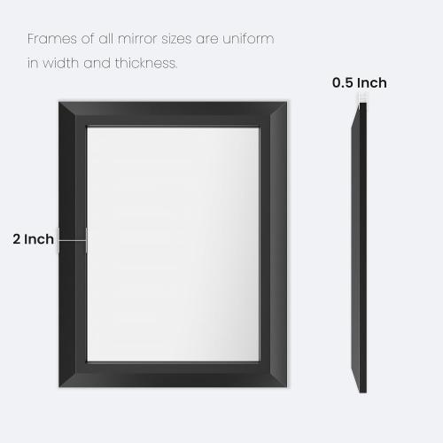 Matte Black Bathroom Mirror, 40x30 Inch Thick Metal Framed Wall Mirrors for Over Sink, Bedroom, Living Room, Entryway, Rectangle Wall-Mounted Mirrors(Horizontal/Vertical).