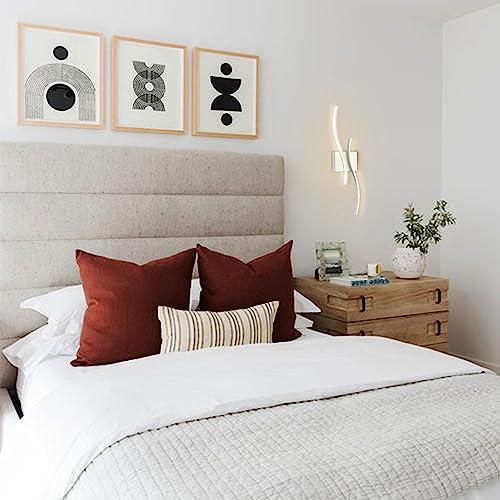 Modern LED Sconce Wall Lighting Indoor 24 Minimalist Industrial White Wall Sconce Hardwire Wall Light for Small Space Bathroom Hallway Staircase Entryway