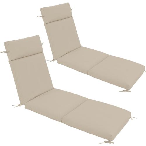 Chaise Lounge Cushion 80x26x3 Inch ?Set of 2 Outdoor Lounge Chair Cushions, Lounger Pad Replacement with Fade-Resistant, Removable & Machine-Washable Covers, Ideal for Patio Chaise Chairs, Cream