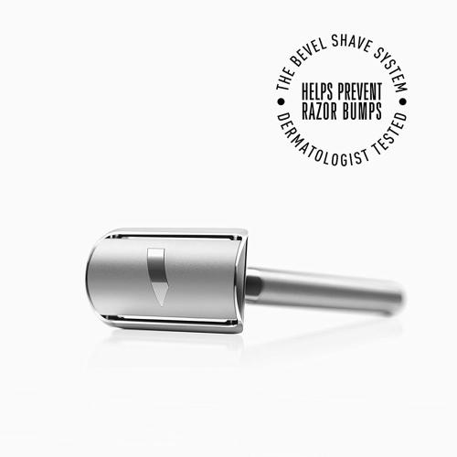 Color Black Bevel Safety Razor with Brass Weighted Handle and 10 Double Edge Safety Razor Blade Refills, Single Blade Razor for Men, Designed for Coarse Hair to Prevent Razor Bumps, Black