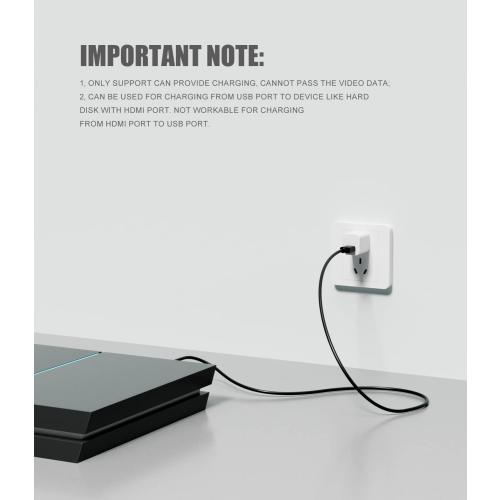 FAWETTY USB to HDMI Charger Cable Cord 3.3FT/1M USB to HDMI Adapter Cable for Mac iOS Windows 12/11/10/Vista/XP, HDTV, Satellite Box, Blu-Ray Player, etc
