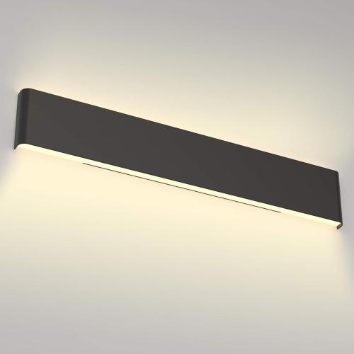 Aipsun 30W/32.6in Modern Black Vanity Light Indoor Modern Rectangular LED Wall Mount Light Up and Down Vanity Light for Bathroom Lighting Fixtures Warm Light 3000K