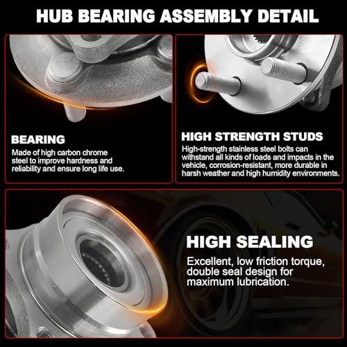 Pair 513214 Front Wheel Bearing Hub Assembly Compatible with Chevy Cobalt HHR 2008-2010 Malibu 2004-2012, for Pontiac G6 2005-2010, for Saturn Aura 2007-2009 Hub Bearing, 5 Lug w/ABS