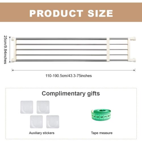 Hershii Tension Shelf Expandable Rod Closet System Heavy Duty Clothes Hanger Adjustable DIY Garage Bathroom Kitchen Storage Organizer Shoe Rack, Plant Stand, Bookshelf