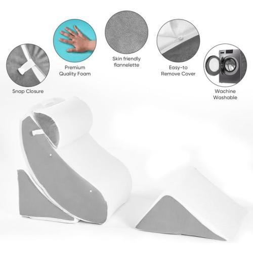4 PCS Wedge Pillow Set for After Surgery, Wedge Pillow for Sleep Apnea 12 Inch