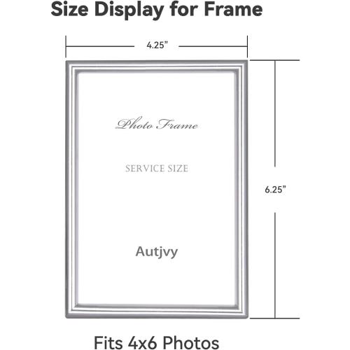 4x6 Picture Frame Set of 2, Silver Brushed Modern Simple Thin Aluminum Metal Photo Frame with HD Real Glass, Display for Tabletop and Wall Collage, 2 Pack