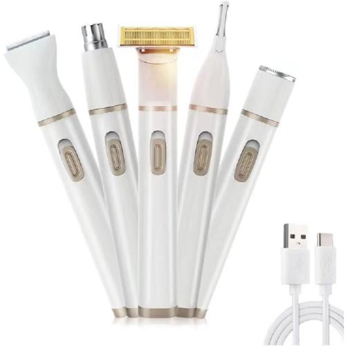 USB charging 5 in 1 ladies shaver eyebrow trimmer nose hair sideburn hair T-blade shaver