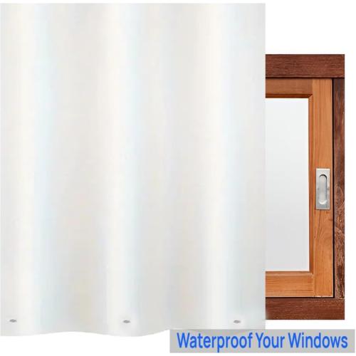 Waterproof Plastic Shower Curtain 36x48 for Bathroom Window, Heavy Duty Vinyl Shower Window Curtain 36W x 48H, White
