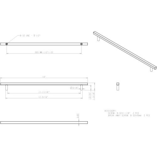Dominique Pull, 845-305PC, Polished Chrome, 305mm c-c