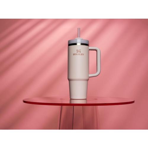 Stanley Quencher H2.0 Tumbler with Handle and Straw 30 oz | Flowstate 3-Position Lid | Cup Holder Compatible for Travel | Insulated Stainless Steel Cup | BPA-Free | Rose Quartz 2.0