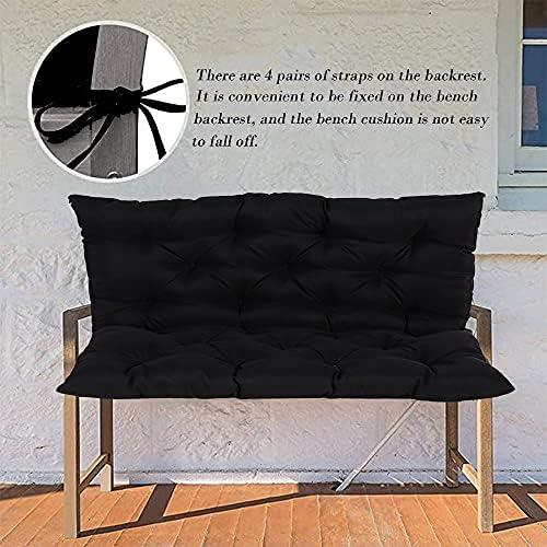 Size Large Color Red Outdoor Bench Cushion 10cm Thick - Soft Seat Pad with Straps for Garden, Patio, Swing Chairs & Recliners - 100x100x10cm Black - Indoor/Outdoor Use