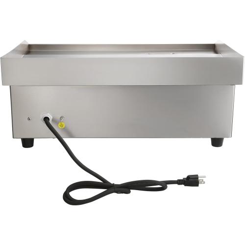 VEVOR Commercial Electric Griddle, 22, 1600W Countertop Flat Top Griddle, Stainless Steel Teppanyaki Grill w/Iron Cooking Plate, 122-572℉ Adjustable Temp Control 2 Shovels & Brushes, 110V