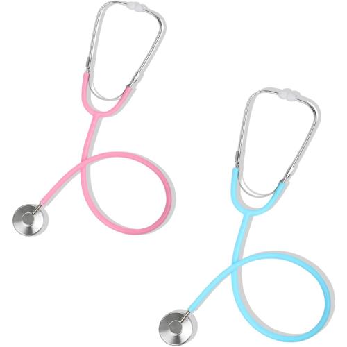 Phobby Kids Stethoscope Toy, 2 Pack Real Working Stethoscope Toy for Toddler 3 4 5, Doctor Play Set for Role Play, Medical Pretend Playset for Boys Girls Birthday Gift (Blue and Pink)