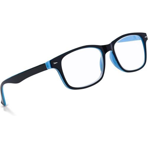 Color Black and Blue In Style Eyes Super Strong Eye Glasses, High Magnification Womens Reading Glasses - Non-Polarized Lens for Men