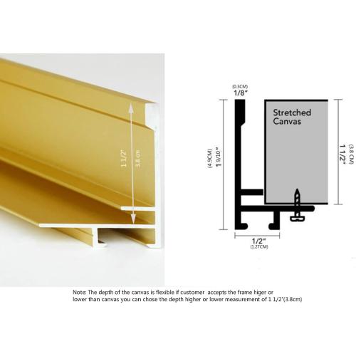 GVS-ART DIY Metal Floating Frame for 24X36“ Canvas Painting Art,1 1/2(3.8cm) Depth, Floater Frame,Mental Frame Kit, Cut to Pieces,Not Include Canvas or Mat Light Gold Frame