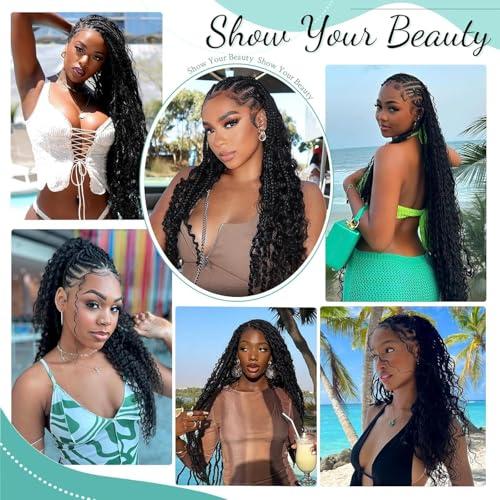 MOTFIN Human Braiding Hair for Boho Braids 3 pack  Curly Wave Bulk Bundles