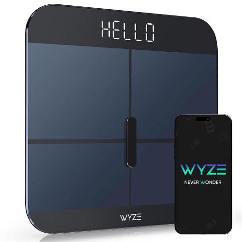 Wyze Smart Scale X - Digital Bathroom Scale for Body Weight, BMI, Body Fat, Muscle Mass, Heart Rate Monitor | Sync with Health Apps | for People, Baby & Pet, 400 lbs (Black)