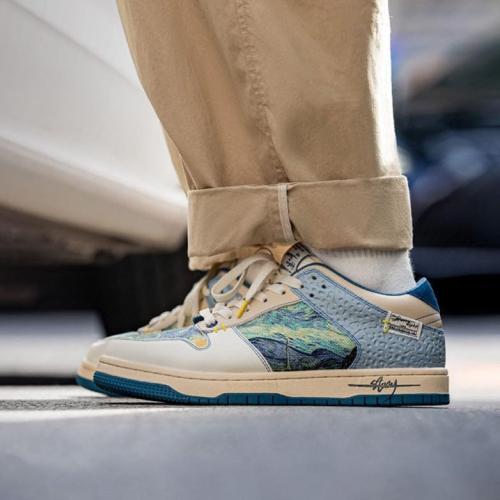 Size 43 Generic Starry Night Inspired Sneakers, Man Shoes, Sneakers