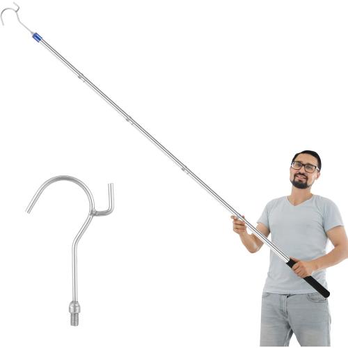 Clothes Hook Pole, Clothes Hanger Reaching Hook - Adjustable
