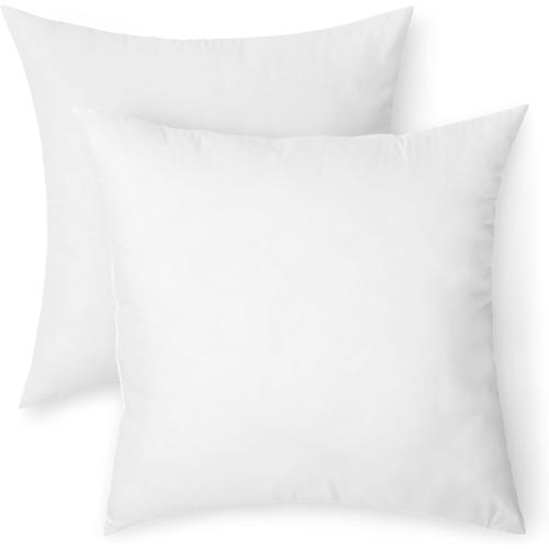 Amazon Basics Square Hypoallergenic Pillow Insert, Down Alternative Fiberfill, Sofa Bed Couch Decorative Stuffer, 18, 2-Pack